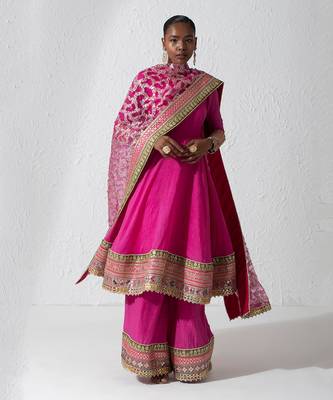Hot Pink Ellinor Anarkali Set 1