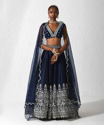 Midnight Blue Lista Lehenga Set 1