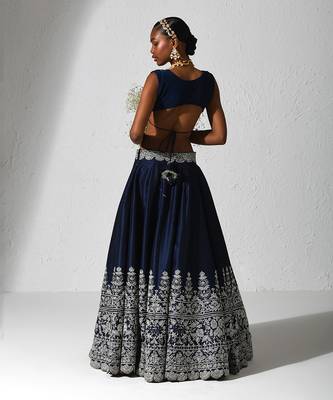 Midnight Blue Lista Lehenga Set 2
