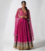 Hot Pink Retro Twirl Lehenga Set