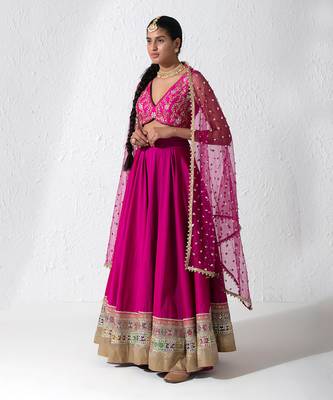 Hot Pink Retro Twirl Lehenga Set 2