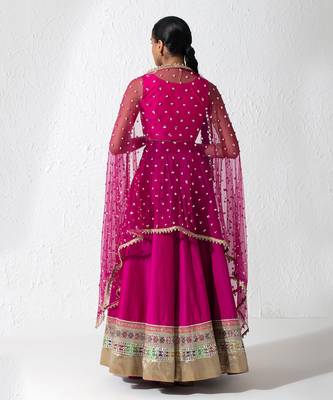 Hot Pink Retro Twirl Lehenga Set 3