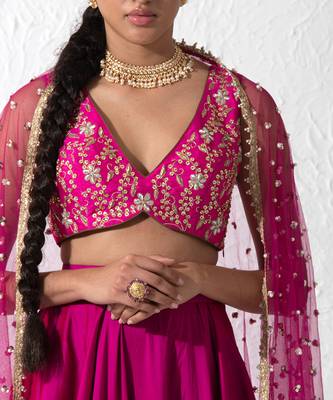 Hot Pink Retro Twirl Lehenga Set 4