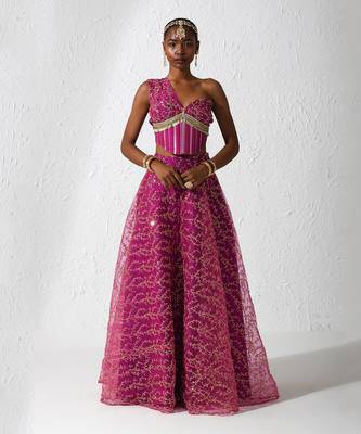 Hot Pink Rosella Lehenga Set 1