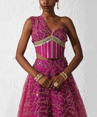 Hot Pink Rosella Lehenga Set 2
