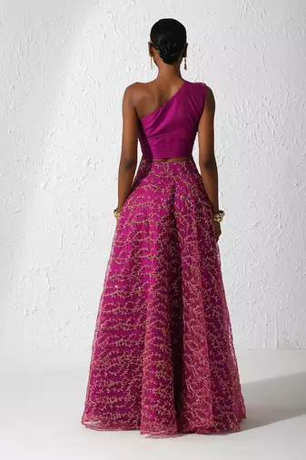 Hot Pink Rosella Lehenga Set