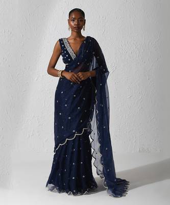 Midnight Blue Izel Saree Set 1