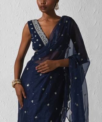 Midnight Blue Izel Saree Set 2