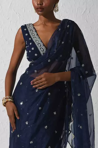 Midnight Blue Izel Saree Set