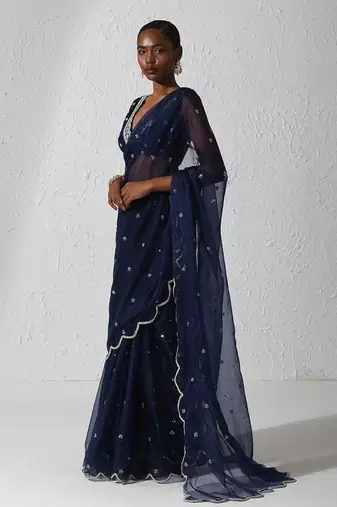 Midnight Blue Izel Saree Set