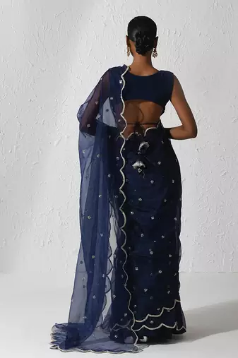 Midnight Blue Izel Saree Set