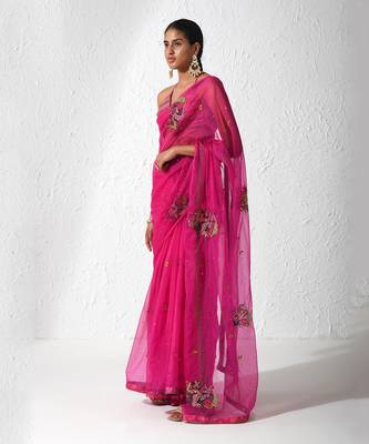 Hot Pink Fuschia Bliss Saree Set 2