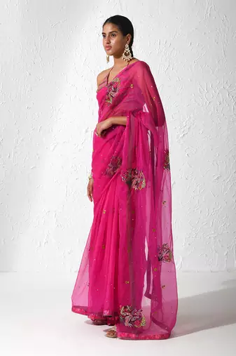 Hot Pink Fuschia Bliss Saree Set