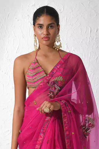 Hot Pink Fuschia Bliss Saree Set