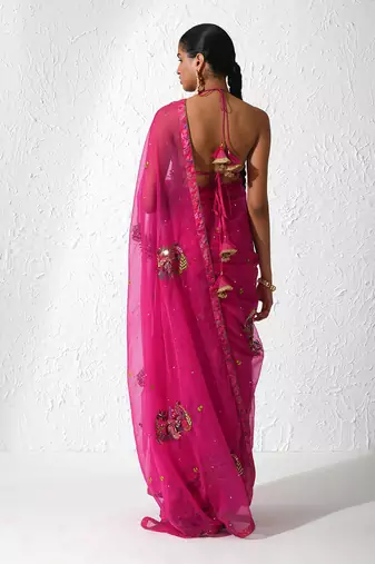 Hot Pink Fuschia Bliss Saree Set