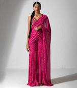 Hot Pink Teaser Flair Pant Saree Set