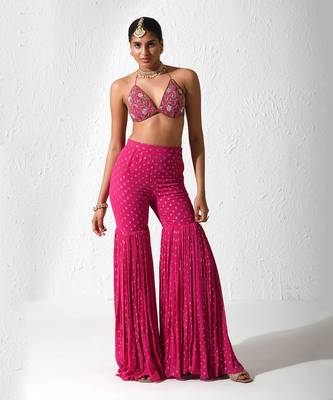 Hot Pink Summer Sideup Pant Set 1