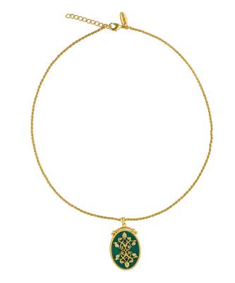 Zariin Gold Dipped Reflection of You Green Onyx Pendant Necklace 6