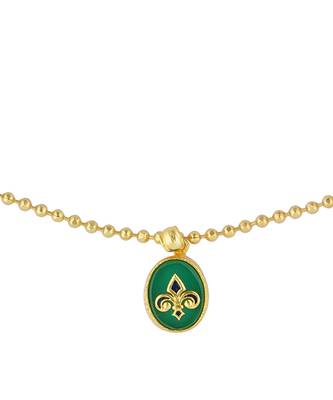 Zariin Gold Dipped In Her Footsteps Green Onyx Pendant Necklace 4