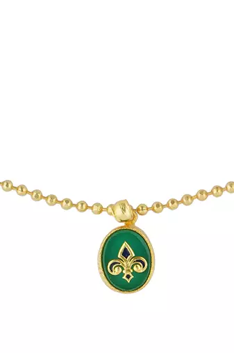 Zariin Gold Dipped In Her Footsteps Green Onyx Pendant Necklace