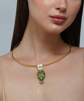 Zariin Gold Dipped Grandma's Treasure Collar Necklace 1