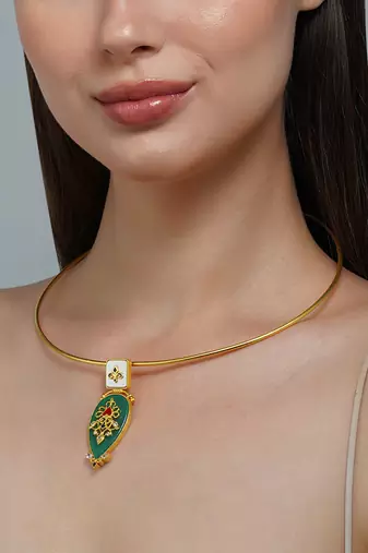 Zariin Gold Dipped Grandma's Treasure Collar Necklace