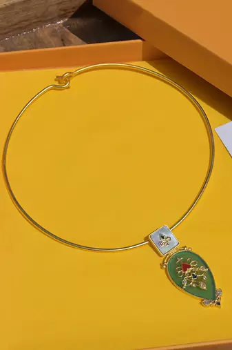 Zariin Gold Dipped Grandma's Treasure Collar Necklace