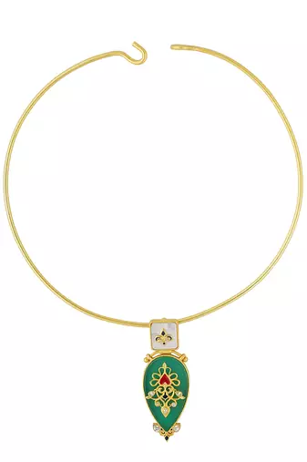 Zariin Gold Dipped Grandma's Treasure Collar Necklace