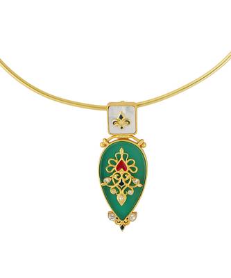 Zariin Gold Dipped Grandma's Treasure Collar Necklace 5