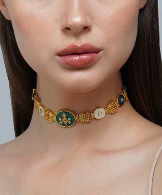 Zariin Gold Dipped Glory of Tradition Choker Necklace 1