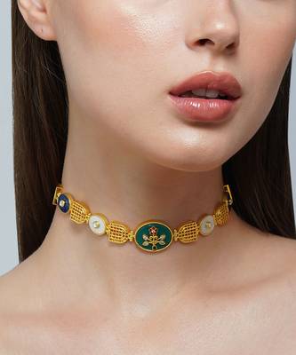 Zariin Gold Dipped Glory of Tradition Choker Necklace 3