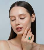 Zariin Gold Dipped Style Never Fades Green Onyx Ring