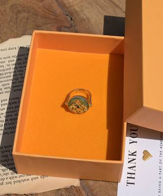 Zariin Gold Dipped Reflection of You Green Onyx Statement Ring 3