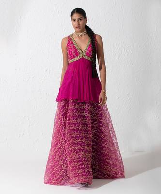 Hot Pink Glaze Skirt Set 1