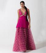 Hot Pink Glaze Skirt Set