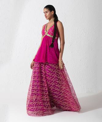 Hot Pink Glaze Skirt Set 2