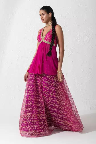 Hot Pink Glaze Skirt Set