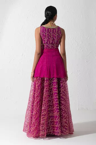 Hot Pink Glaze Skirt Set