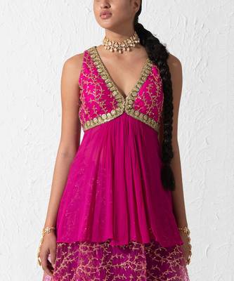 Hot Pink Glaze Skirt Set 4