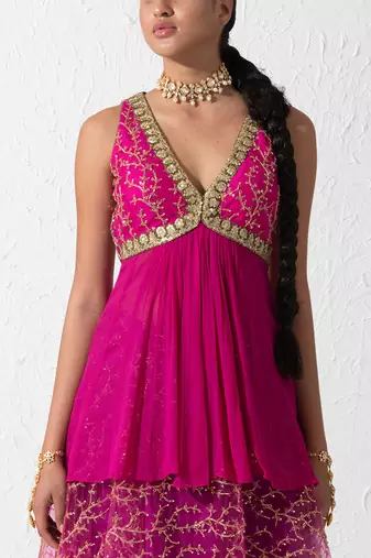 Hot Pink Glaze Skirt Set