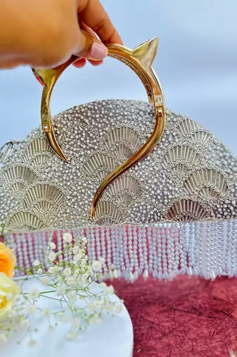 Thea Silver Halfmoon Bag