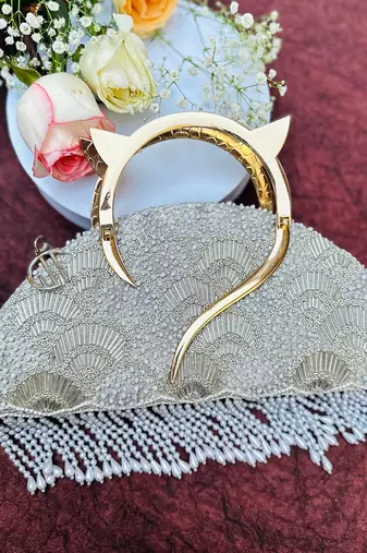 Thea Silver Halfmoon Bag