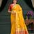 Mustard woven organza saree with blouse