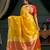 Mustard woven organza saree with blouse
