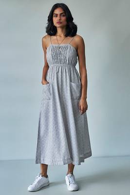 Black and White Back Detailed Dress With Front Pockets 1
