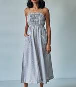 Black and White Back Detailed Dress With Front Pockets