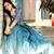 Aqua Green Padding Chinon with Rich position Print work Gown