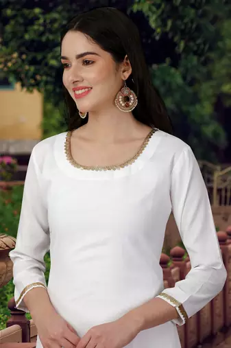 Trendmalls White Khadi Cotton Kurta Pant with Printed Dupatta Salwar Suit Set for Women