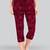 Lyra Maroon Cotton Printed Pyjamas For Women