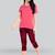 Lyra Maroon Cotton Printed Pyjamas For Women